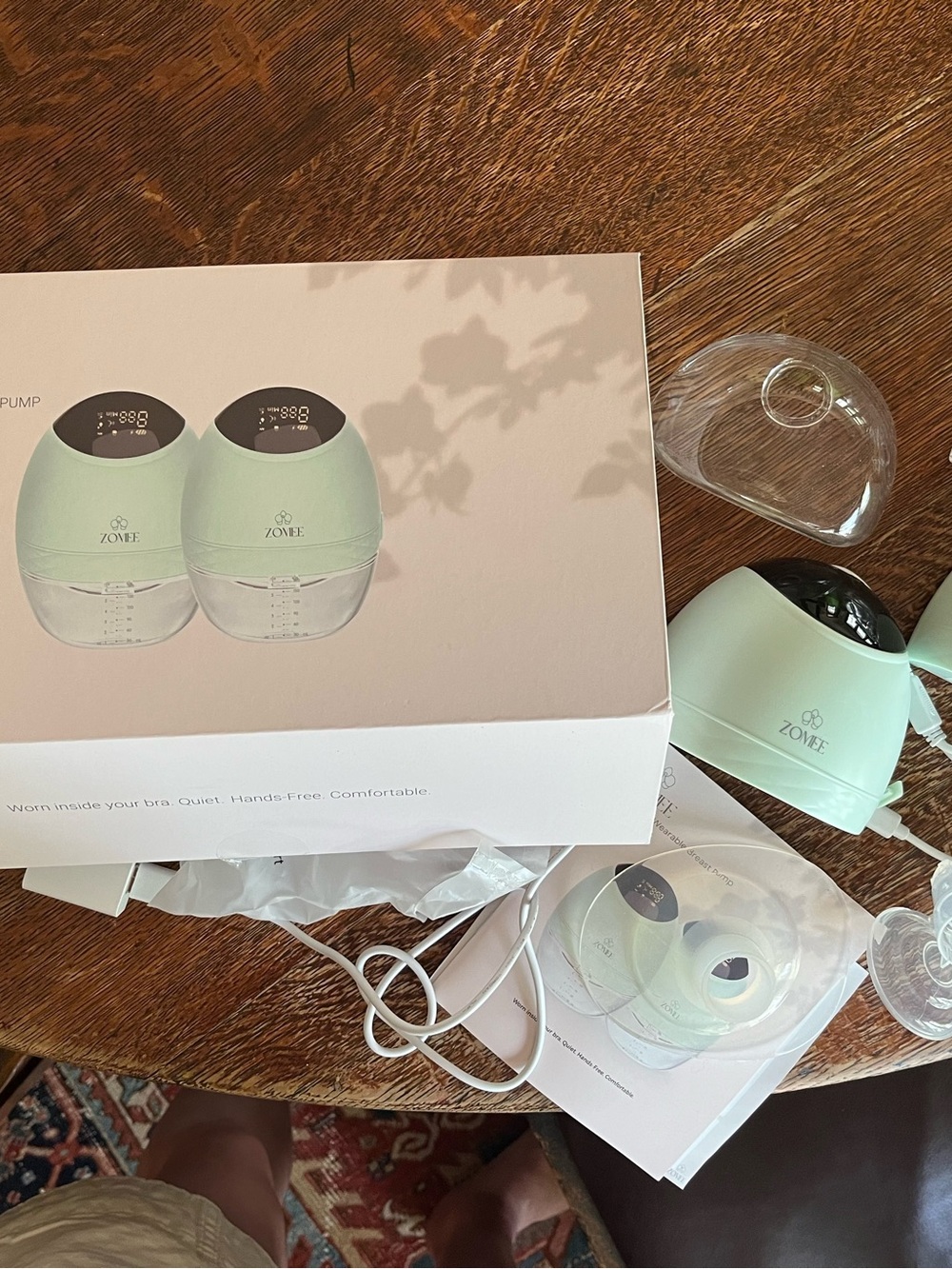 Zomee Fit Dual Electric Breast Pump - Portable Wearable Hands-Free